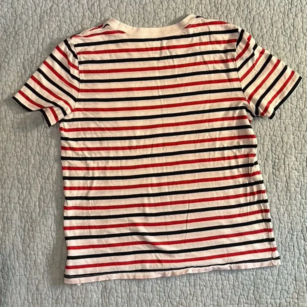 Gap Kids Red White and Blue Striped Short Sleeve Shirt